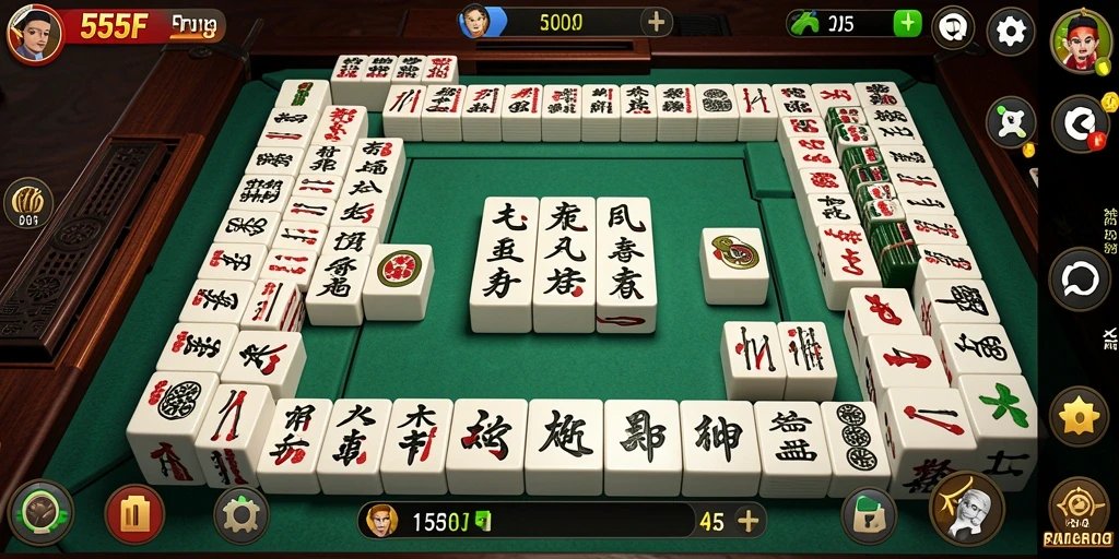 Screenshot gameplay 555F yang menampilkan tantangan Mahjong.