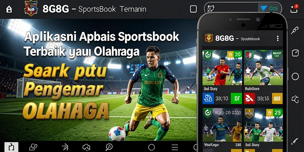 Tampilan utama aplikasi 8G8G dengan gameplay Sportsbook yang menarik.