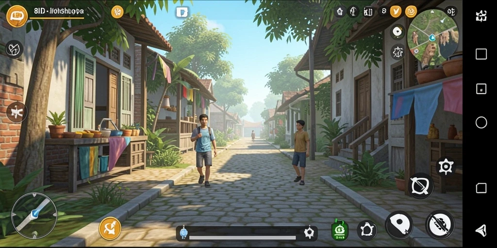 Tampilan gameplay 8ID dengan interaksi karakter yang menarik.