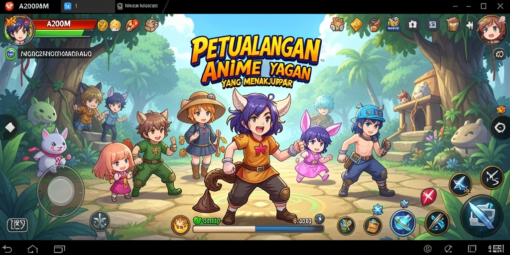 Tangkapan layar A200M menunjukkan pertarungan karakter anime yang menegangkan.