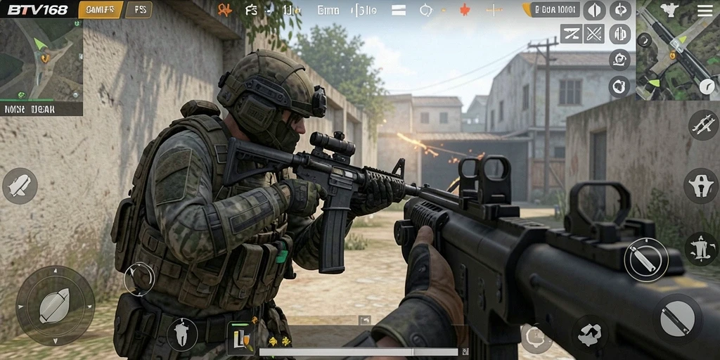Screenshot gameplay BTV168 menampilkan aksi tembak-menembak yang mendebarkan.