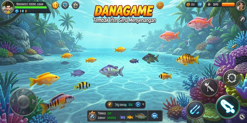 Tangkapan ikan yang memukau dalam permainan Tembak Ikan.