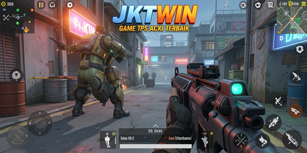 Tampilan gameplay JKTWIN yang menegangkan dan seru.