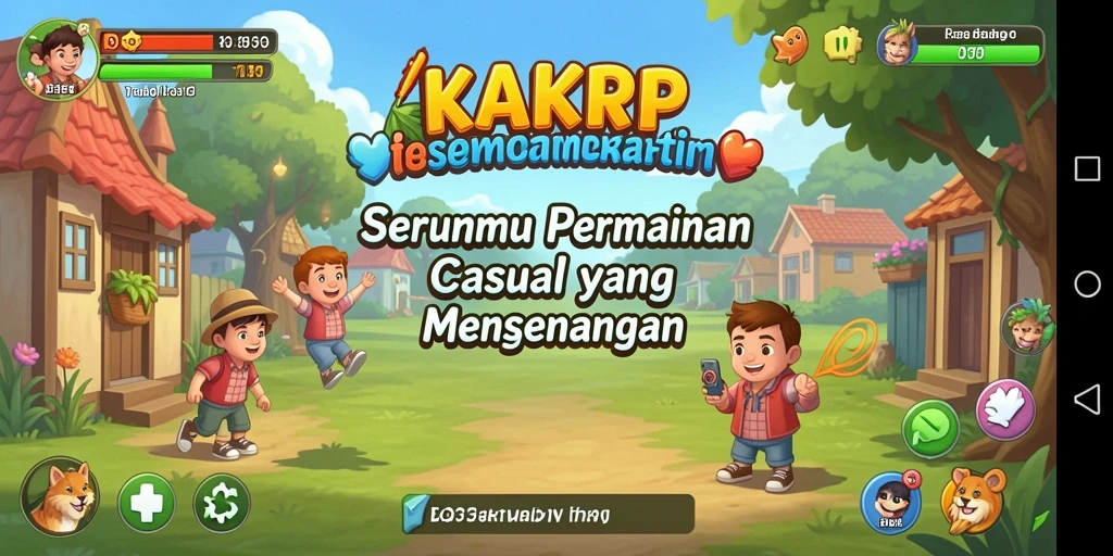 Screenshot gameplay KAKRP menampilkan karakter lucu dan tantangan menarik.