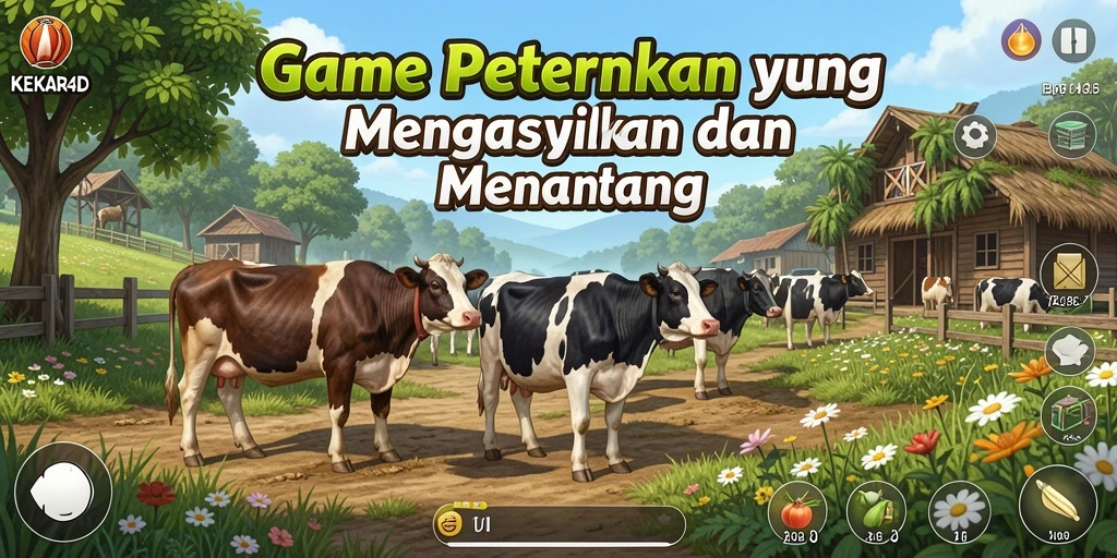 Tampilan gameplay menarik dari KEKAR4D saat merawat pertanian.