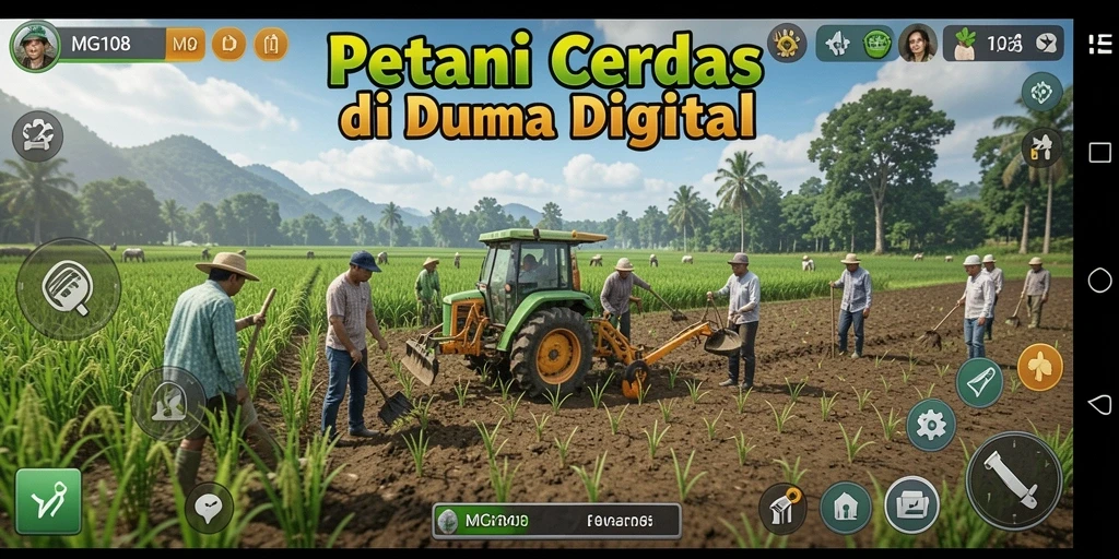 Gameplay MG108 yang menampilkan aktivitas bertani yang seru dan interaktif.