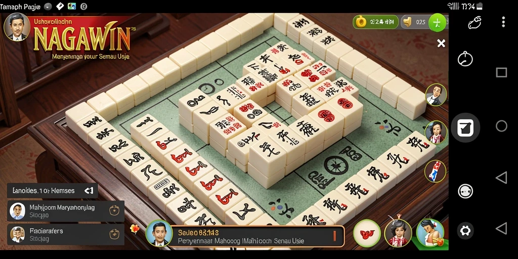Screenshot gameplay NAGAWIN menyajikan keseruan permainan Mahjong.