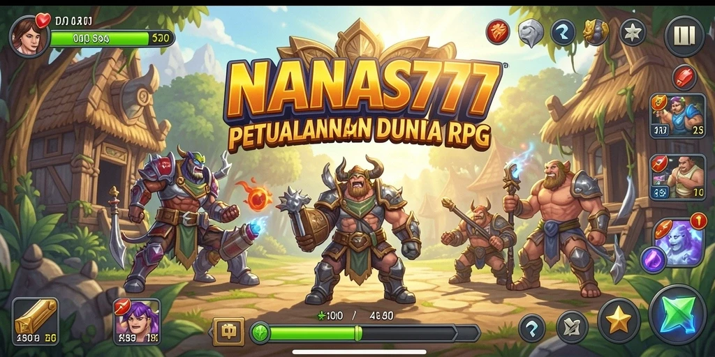 Tangkapan layar utama NANAS777 menampilkan aksi petualangan RPG yang mendebarkan.