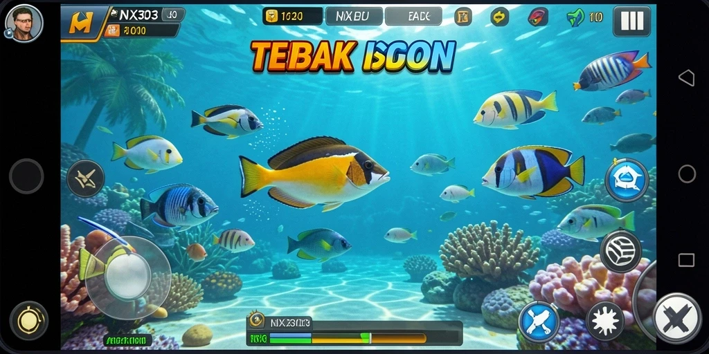 Tampilan gameplay NX303 yang penuh aksi Tembak Ikan.