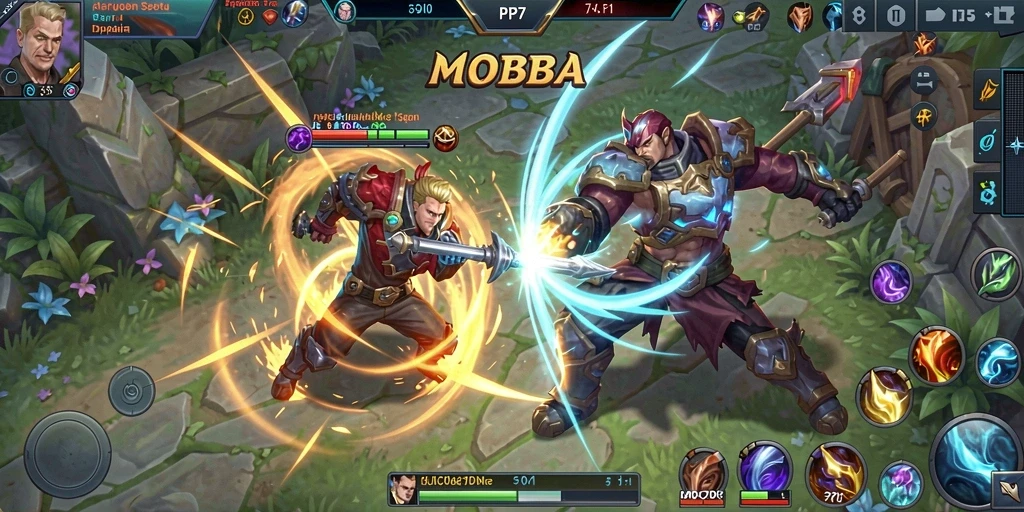 Screenshot gameplay PP7 yang menampilkan pertarungan tim yang seru.